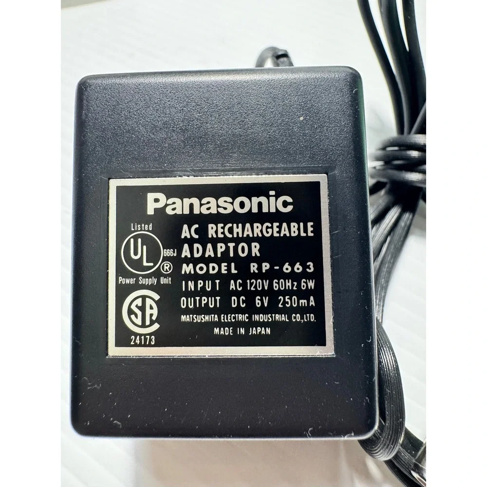 Vintage Panasonic RP-663 AC Adaptor DC 6V 250mA Made in Japan OEM Charger